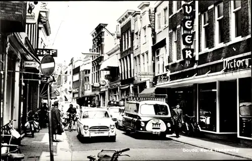 Ak Gouda Südholland Niederlande, Korte Tiendeweg, Geschäfte