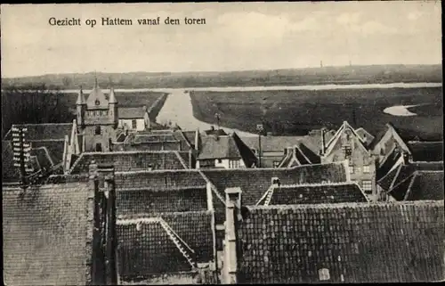 Ak Hattem Gelderland Niederlande, Blick vom Turm