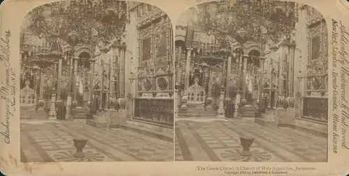 Stereo Foto Jerusalem Israel, Greek Chapel, Church of Holy Sepulchre