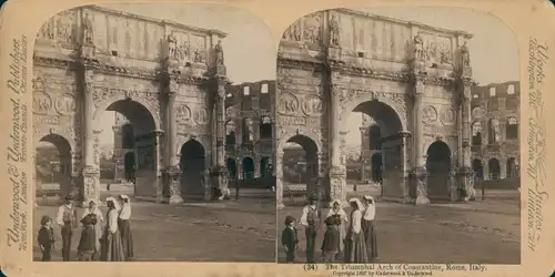 Stereo Foto Roma Rom Lazio, Triumphbogen des Konstantin