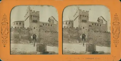 Halt gegen das Licht Stereo Foto Luz Saint Sauveur Hautes Pyrénées, Eglise des Templiers