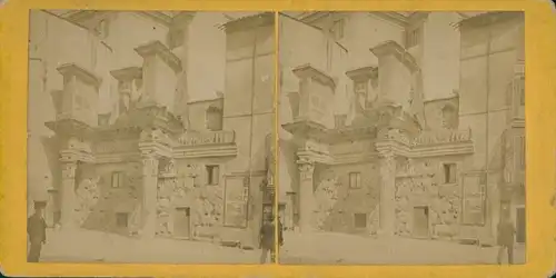 Stereo Foto Roma Rom Lazio?, Antike Säulen, Antike Statue