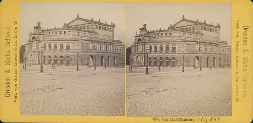 Stereo Foto Dresden Altstadt, Hoftheater, 1894