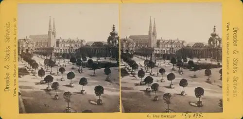 Stereo Foto Dresden Altstadt, Zwinger, 1894