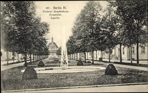 Ak Berlin Wedding, Virchow Krankenhaus, Hauptallee, Kapelle