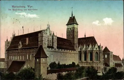 Ak Malbork Marienburg Westpreußen, Marienburg von Süd-Osten