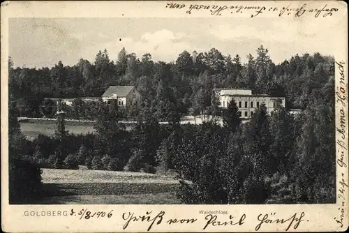 Ak Złotoryja Goldberg Schlesien, Waldschloss