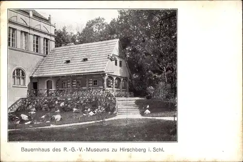 Ak Jelenia Góra Hirschberg Riesengebirge Schlesien, Bauernhaus des RGV-Museums