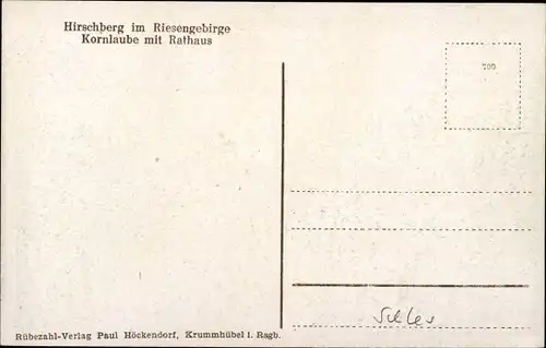 Ak Jelenia Góra Hirschberg Riesengebirge Schlesien, Kornlaube, Rathaus