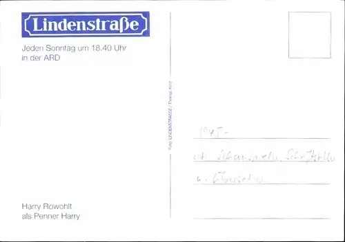 Ak Schauspieler Harry Rowohlt, Portrait, Autogramm, Lindenstraße, Penner Harry