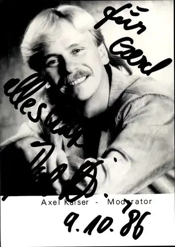 Ak Schauspieler Axel Kaiser, Portrait, Autogramm, Moderator