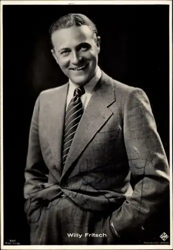 Ak Schauspieler Willy Fritsch, Portrait, Autogramm, Ufa Film