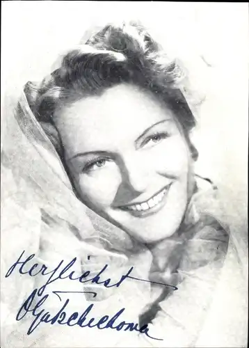 Ak Schauspielerin Olga Tscheschowa, Portrait, Autogramm