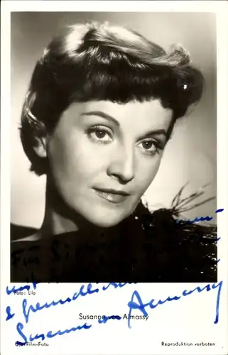 Ak Schauspielerin Susanne von Almassy, Portrait, Autogramm