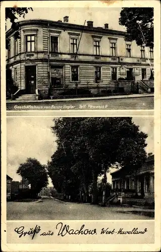 Ak Wachow Nauen im Havelland, Geschäftshaus Benno Vogler