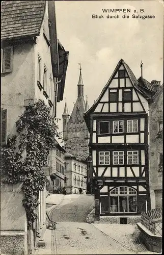 Ak Bad Wimpfen am Neckar, Salzgasse, Fachwerkhaus