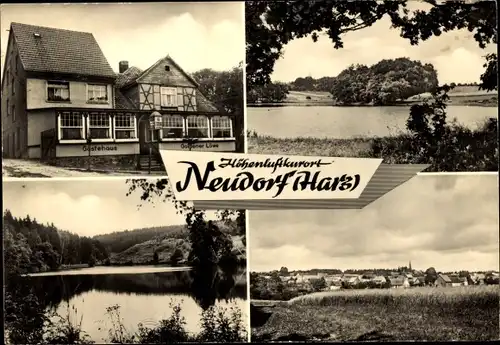 Ak Neudorf Harzgerode am Harz, Gästehaus Goldener Löwe, See