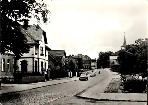 Ak Ermsleben Falkenstein Harz, Bahnhofstraße, Kirchturm