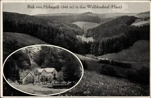 Ak Hohegeiß Braunlage im Oberharz, Wolfsbachtal, Wolfsbachmühle