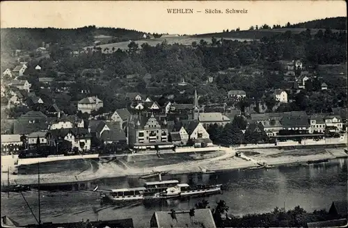 Ak Wehlen an der Elbe Sächsische Schweiz, Panorama