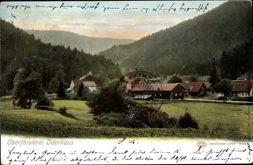 Ak Oderhaus Braunlage im Oberharz, Oberförsterei, Gesamtansicht