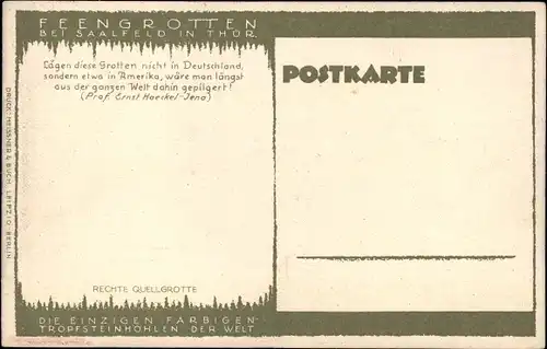 Ak Saalfeld an der Saale Thüringen, Feengrotte, rechte Quellgrotte, Gemälde