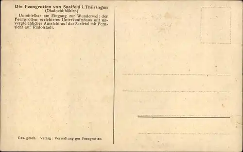 Ak Saalfeld, Unterkunftshaus der Fengrotten, Park, Wald