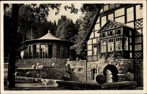 Ak Saalfeld an der Saale Thüringen, Quellenhaus u. Kurbrunnenhalle der Feengrotten