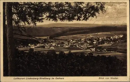 Ak Lindenberg Strassberg Straßberg Harzgerode im Harz, Gesamtansicht