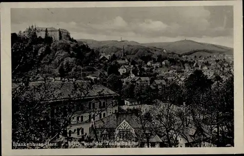 Ak Blankenburg am Harz, Gesamtansicht, Teufelsmauer