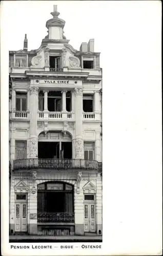 Ak Oostende Ostende Westflandern, Pension Lecomte, Digue
