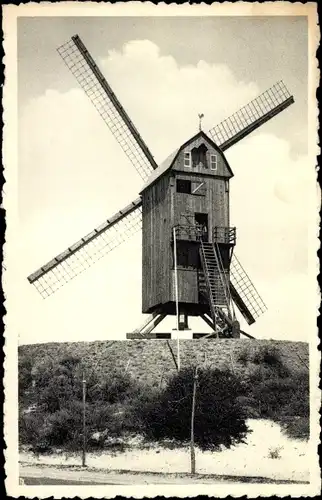 Ak Koksijde Coxyde sur Mer Westflandern, Windmühle, Le vieux Moulin