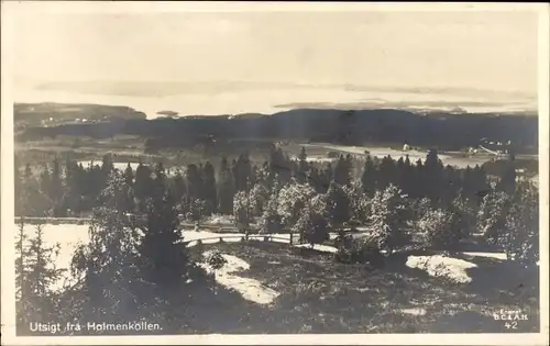 Ak Oslo Norwegen, Panorama, Utsigt fra Holmenkollen