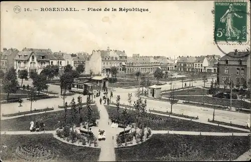 Ak Rosendael Dunkerque Dünkirchen Nord, Place de la Republique