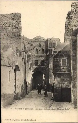 Ak Jerusalem Israel, im Grunde das sogenannte Haus der schlechten Reichen