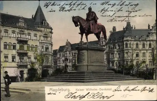 Ak Magdeburg an der Elbe, Kaiser Wilhelm-Denkmal