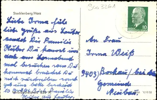 Ak Stecklenberg Thale im Harz, Wohnhäuser, Landschaft