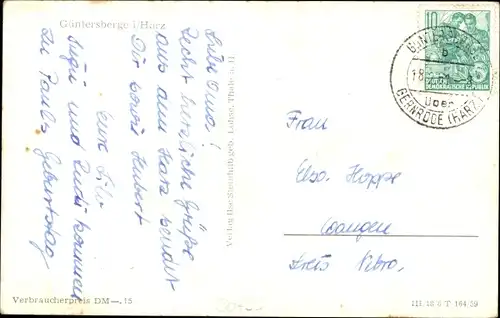 Ak Güntersberge Harzgerode am Harz, Teilansicht, Häuser