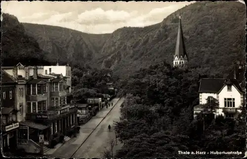 Ak Thale im Harz, Hubertusstraße, Kirchturm