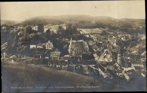 Ak Stolberg im Harz, Gesamtansicht, Aussicht vom Erholungsheim Kraftfahrer Dank