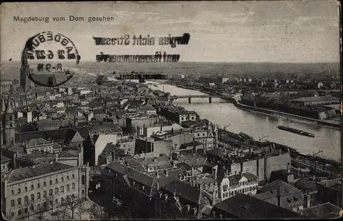 Ak Magdeburg an der Elbe, Panorama, Blick vom Dom