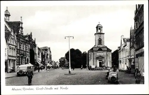 Ak Husum in Nordfriesland, Groß-Straße, Kirche