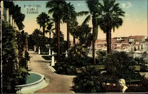 Ak Lisboa Lissabon Portugal, Jardim S.P. d'Alcantara