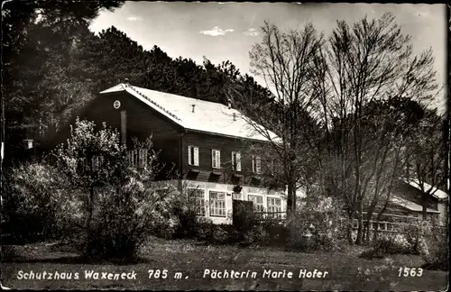 Ak Muggendorf Niederösterreich, Schutzhaus Waxeneck, Pächterin Marie Hofer