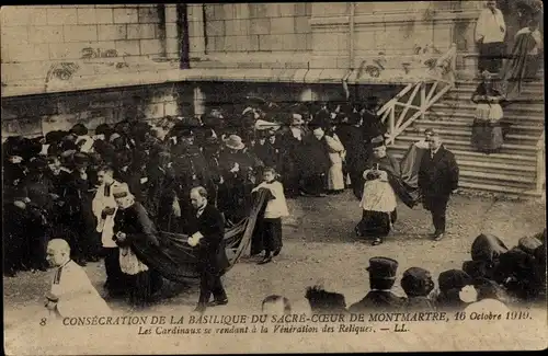 Ak Paris XVIII. Montmartre, Weihe der Basilika Sacre Coeur, 16. Oktober 1919