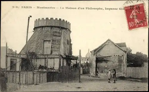 Ak Paris XVIII. Montmartre, Haus eines Philosophen