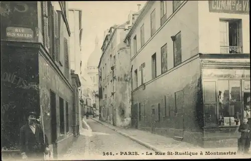 Ak Paris XVIII. Montmartre, Rue St-Rustique