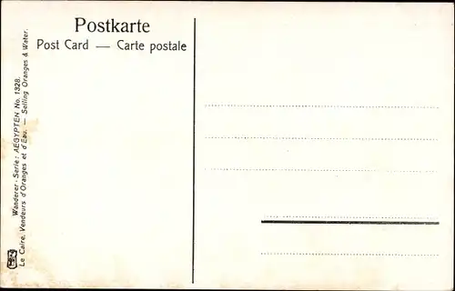 Ak Ägypten, Orangen- und Wasserverkäufer, Ägyptische Tracht, Handel