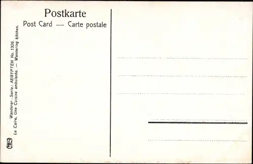 Künstler Ak Carl, R., Ägypten, Ambulante Küche, Männer in Tracht, Essen