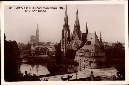 Ak Straßburg Straßburg Elsass Bas-Rhin, Protestantische Kirche, Kathedrale